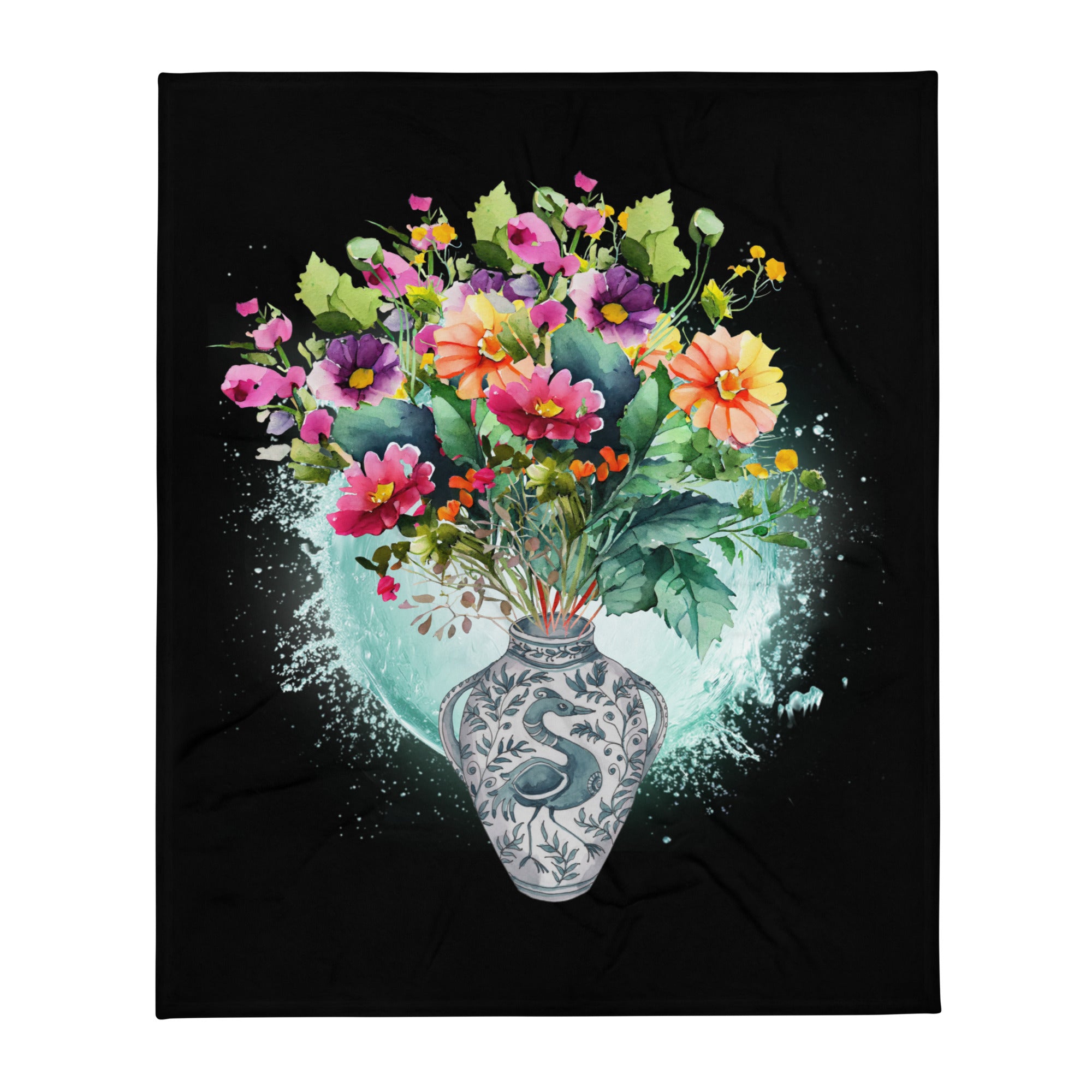 Vibrant Vase - Custom Throw Blanket