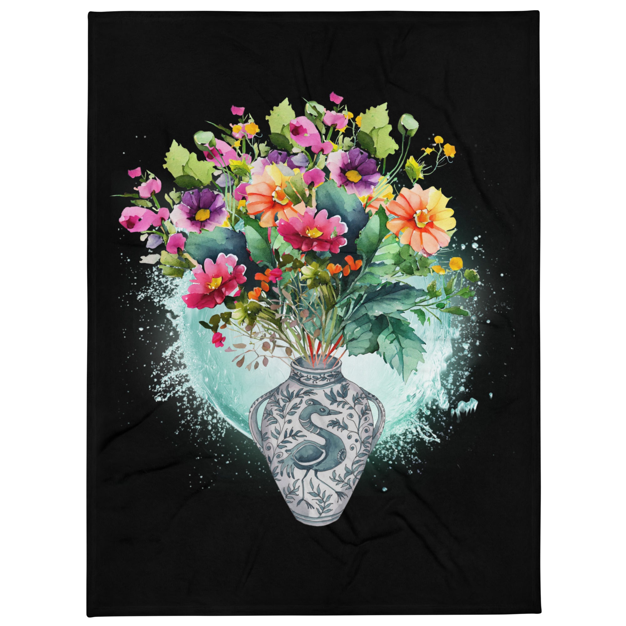 Vibrant Vase - Custom Throw Blanket